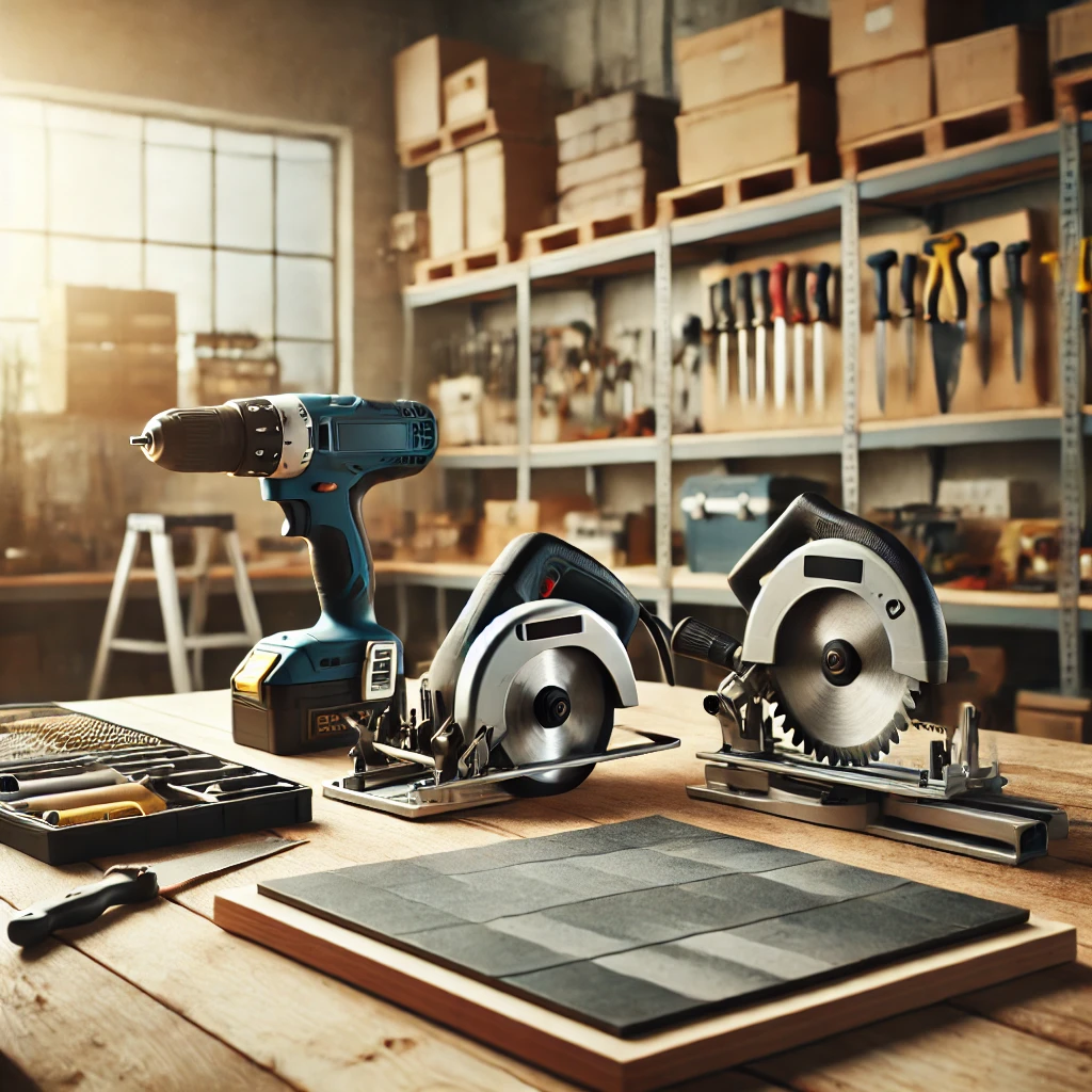 Tools on work bench